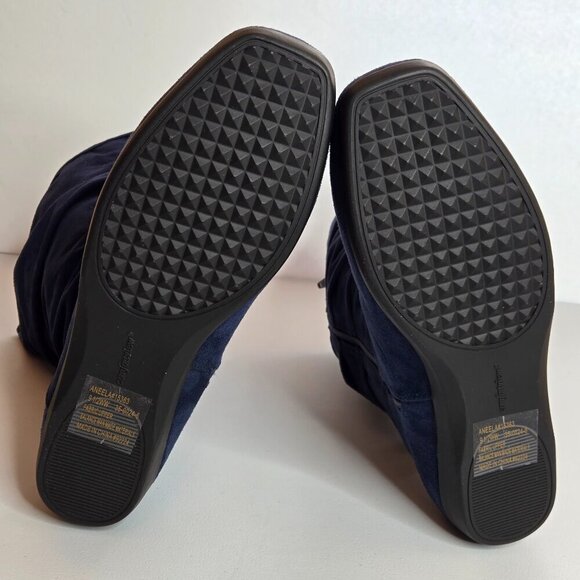 Women's Navy Suede Boots - Picture 9 of 13